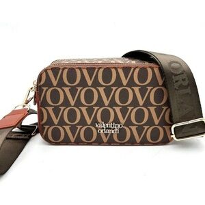Valentino Orlandi Brown Logo Crossbody Bag with removable strap NWT